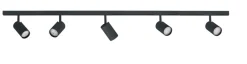 Sale Antidark Designline Tube komplett 1.9 meter spotskinne med 5 spotter GU10 - Svart