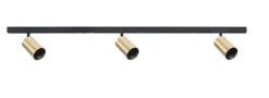 Clearance Antidark Designline Tube Pro komplett 1.9 meter spotskinne med 3 spotter GU10 - Svart/Messing Svart / Messing
