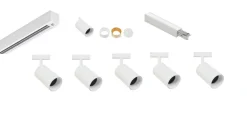 Outlet Antidark Designline Tube Pro komplett 1,9 meter spotskinne med 5 spotter GU10 - Hvit