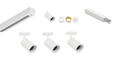 Discount Antidark Designline Tube Pro komplett 1,9 meter spotskinne med 3 spotter GU10 - Hvit
