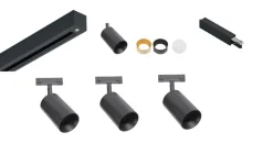 Clearance Antidark Designline Tube Pro komplett 1 meter spotskinne med 3 spotter GU10 - Svart