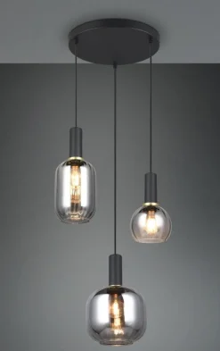New Trio Lighting Diva takpendel 3-lys Svart