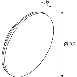 Outlet Slv D-ring 25 cm vegglampe utendørs 15W 2700/3000 kelvin IP65 - dimbar Svart