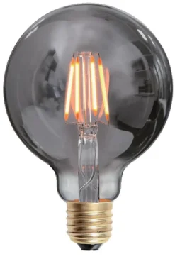Hot Ms - belysning Edison E27 globe filament LED 4W 2200K 95 mm dimbar - Røykfarget Hvit