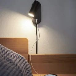 Best Nielsen Light Ego vegglampe dimbar m/ USB - Svart