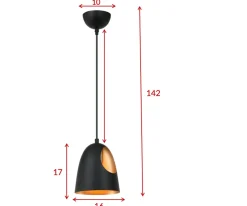 Clearance Venture Home Elda takpendel 16 cm - Svart/Kobber
