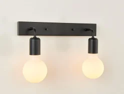 Discount Ms - belysning Eliott dobbel vegglampe IP21 - Svart