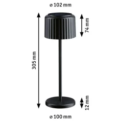 Discount Paulmann Else bordlampe oppladbar via USB eller solcelle 2700 Kelvin IP44