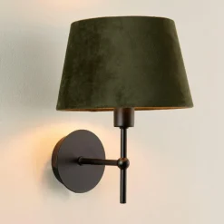 New Ms - belysning Emir vegglampe m/skjerm - Svart/Oliven Svart / Grønn