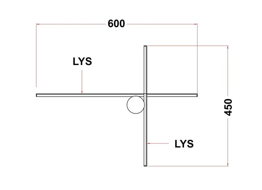 NorDesign Eros Novata 600 10W 2700 Kelvin IP44 - Høyre modell Svart