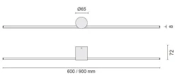 Hot NorDesign Eros 900 vegglampe IP44 dimbar - Hvit