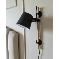 Clearance Aneta Lighting Espresso vegglampe - /tre Svart