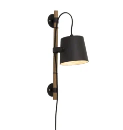Clearance Aneta Lighting Espresso vegglampe - /tre Svart