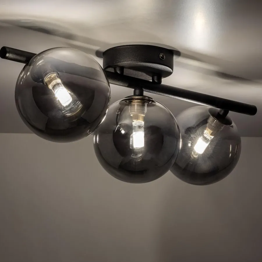 New TK Lighting Estera taklampe 3-lys Røykfarget
