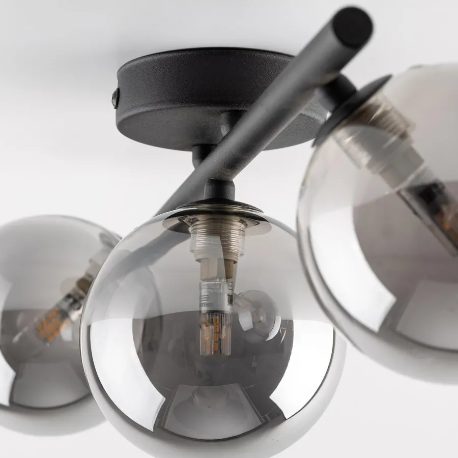 New TK Lighting Estera taklampe 3-lys Røykfarget