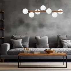 New TK Lighting Estera wood takpendel 7-lys