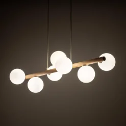 New TK Lighting Estera wood takpendel 7-lys