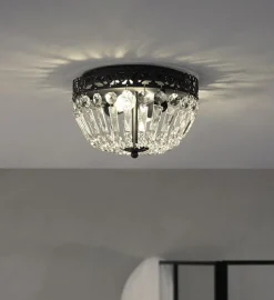 Outlet Marksløjd Etienne taklampe 25 cm - Svart/Klar - Svart / Krystall