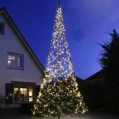 Clearance Fairybell 6 m flaggstang julebelysning m/stang - 1200 LEDlys Svart