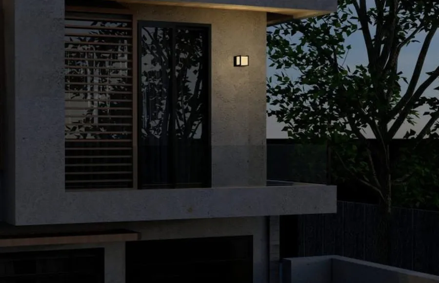 Clearance NorDesign Faro 120 vegglampe utendørs Colour Switch 9W IP65 Dimbar - grå Antrasitt