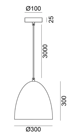 NorDesign Fiola takpendel 30 cm Svart / Gullfarget