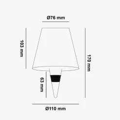 Clearance NorDesign Flaskelys ladbar 3000K/4500K/6000K/RGB - Touch dim Hvit