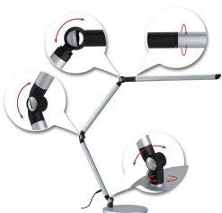 Outlet Paulmann Flexbar skrivebordslampe 9,5W 3000-6500 Kelvin - 3-step dim Sølvfarget