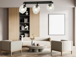 Sale Emibig Flow taklampe 3-lys - Svart/Klar Svart / Klar