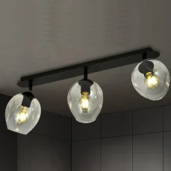 Sale Emibig Flow taklampe 3-lys - Svart/Klar Svart / Klar