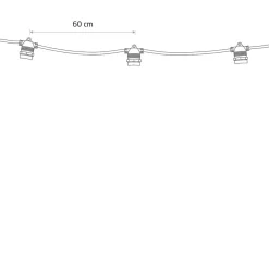 Best Nowodvorski Garden Garland utendørs lysslynge 9 meter 15 lys IP65 Startsett - Svart