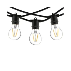 Clearance Nowodvorski Garden Garland utendørs lysslynge 9 meter 15 lys IP65 ekstra slynge - Svart