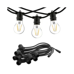 Clearance Nowodvorski Garden Garland utendørs lysslynge 9 meter 15 lys IP65 ekstra slynge - Svart
