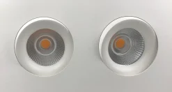 NorDesign Georgia 360 lavtbyggende downlight dobbel 2x7W 3000K RA97 Dimbar IP44 - Hvit