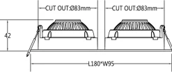 Online NorDesign Georgia 360 lavtbyggende downlight dobbel 2x7W 2700K RA97 Dimbar IP44 - Hvit
