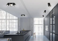 New Trio Lighting Guayana takspot 3-lys GU10 - Kan felles inn i tak Svart