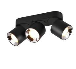 New Trio Lighting Guayana takspot 3-lys GU10 - Kan felles inn i tak Svart