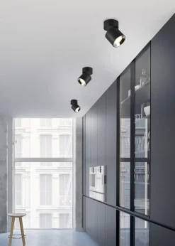 Clearance Trio Lighting Guayana tak/vegg spot 1-lys GU10 - Kan felles inn Svart