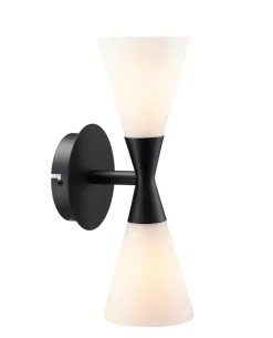 Clearance Herstal Harlekin Duo vegglampe - Matt Svart