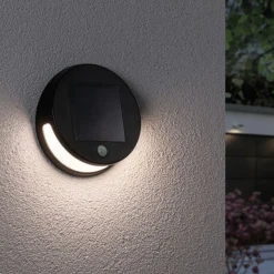 Clearance Paulmann Helena vegglampe utendørs 3W 3000 Kelvin m/bevegelses sensor - Solcelle Antrasitt