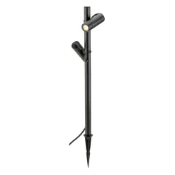 Clearance Slv Helia slim dobbel spot med jordspyd 2x6W 3000 Kelvin IP65 Antrasitt