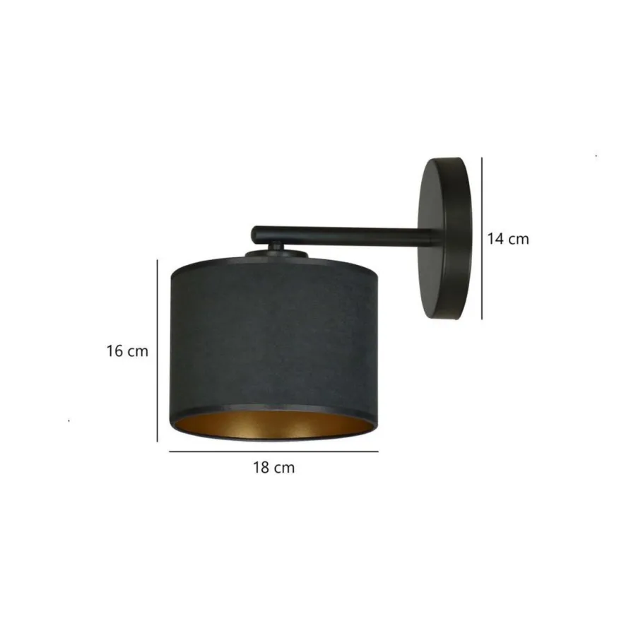 Emibig Hilde vegglampe - Sort/Gullfarget Sort / Gull