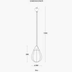Discount Örsjö Hobo takpendel 28 cm - Rå messing/Hvit Messing / Hvit
