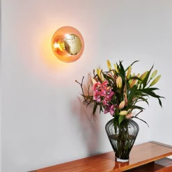 EBB & FLOW Horizon taklampe/vegglampe S - Korall/Gull Gull / Korall
