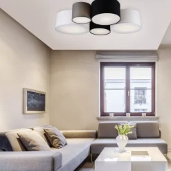 New Trio Lighting Hotel taklampe 5 lys - Multifarge Hvit / Grå / Svart