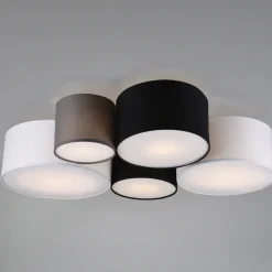 New Trio Lighting Hotel taklampe 5 lys - Multifarge Hvit / Grå / Svart