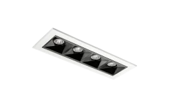 Discount Sg Armaturen As Inspire R 150 innfelt downlight 4 lys 8W RA98 2700K dimbar