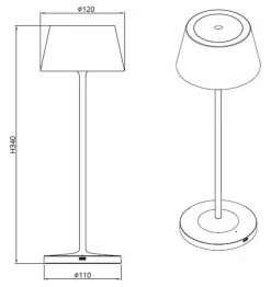 New NorDesign Iris oppladbar bordlampe 1,9W 2300K IP54