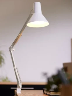 Nielsen Light Jensen bordlampe m/bordklemme og veggfeste - Hvit
