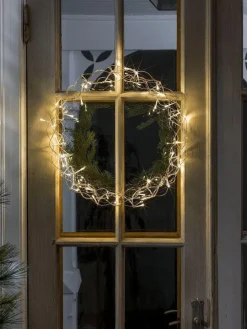New Konstsmide Julekrans med lys 45 cm varmhvit led - Gull