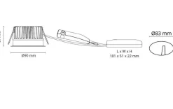 New Sg Armaturen As Junistar Soft Slim IsoSafe 9W LED 2700K Ra>95 - Hvit